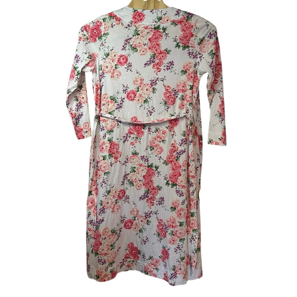 The Vermont Country Store Floral Cottagecore Coquette Romantic Robe Size M - Picture 3 of 14